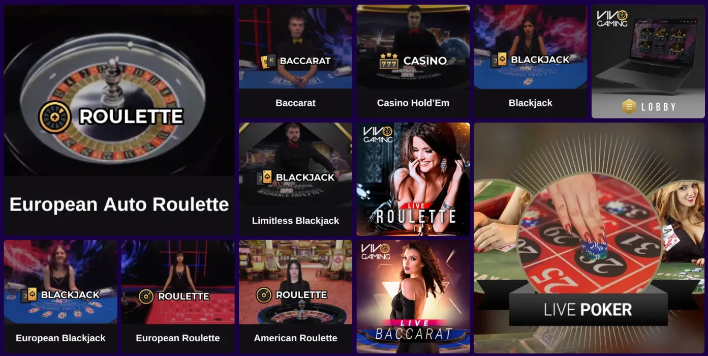 Paradise8 Casino en vivo con ruleta europea, blackjack, baccarat y poker en vivo