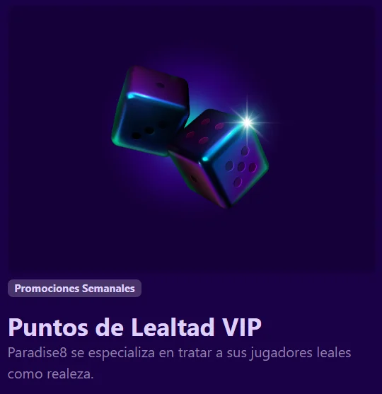 Paradise8 Casino programa de puntos de lealtad VIP para jugadores frecuentes